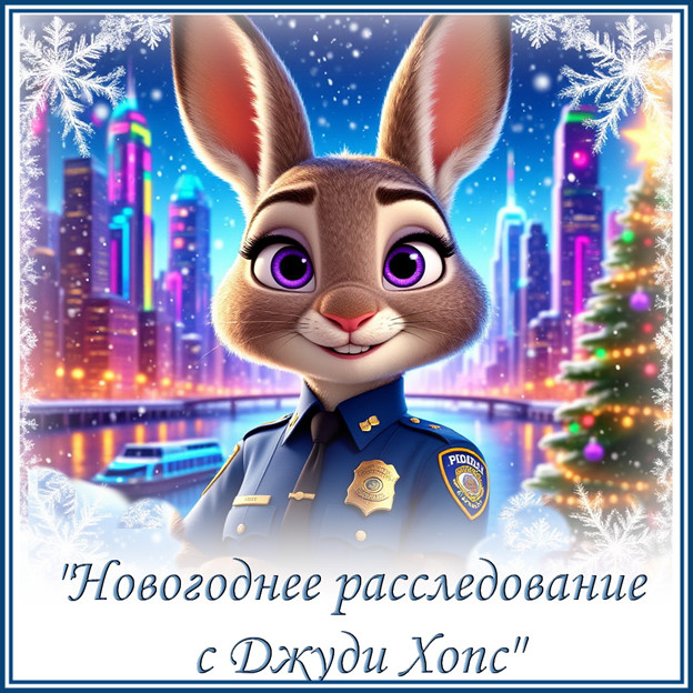 Игровая программа для школьников "Новогоднее расследование с Джуди Хопс". сгенерировано в Шедеврум