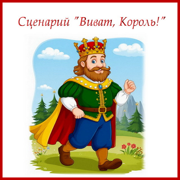 Сценарий дня рожднения мужчины "Виват, король!" сгенерировано в Шедеврум