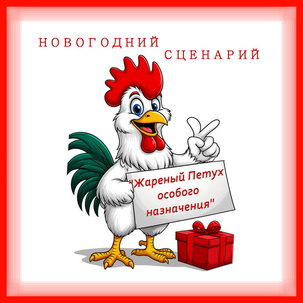 Сценарий новогодней корпоративной вечеринки  "Жареный Петух особого назначения" сгенерировано в Шедеврум