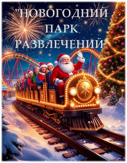 Авторский сценарий новогоднего праздника или вечера отдыха - 2027 "Новогодний парк развлечений" сгенерировано в Шедеврум